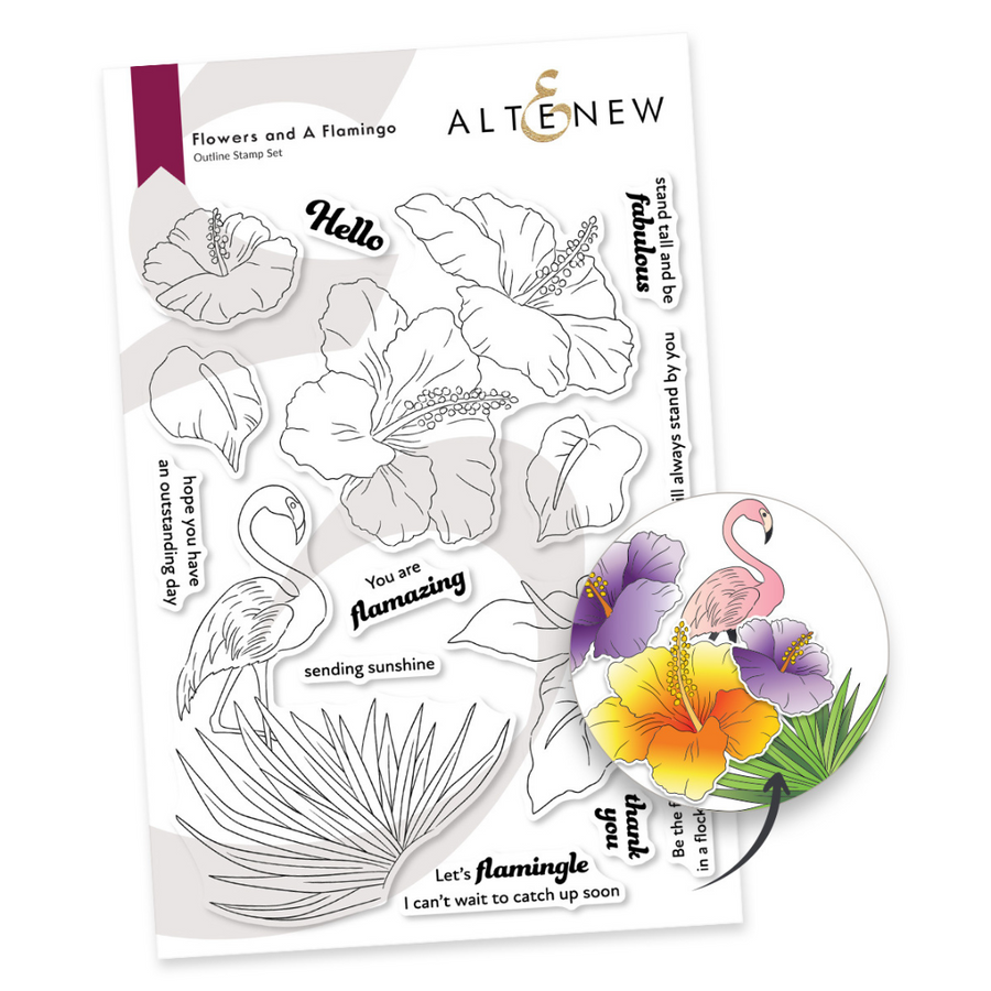 Altenew - Flowers and A Flamingo Stamp and Die Bundle