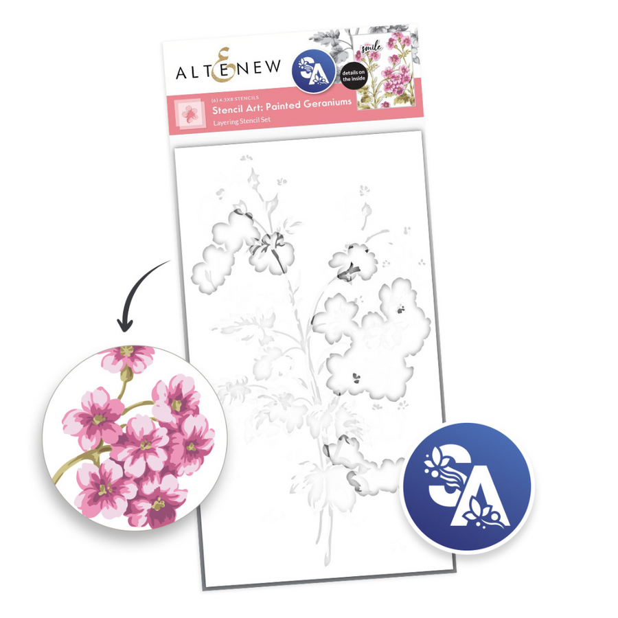 Altenew - Stencil Art: Painted Geraniums & Add-on Die Bundle