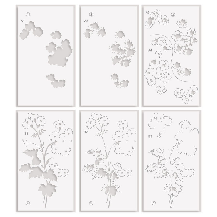 Altenew - Stencil Art: Painted Geraniums & Add-on Die Bundle