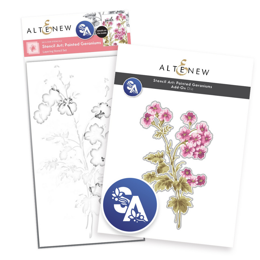 Altenew - Stencil Art: Painted Geraniums & Add-on Die Bundle