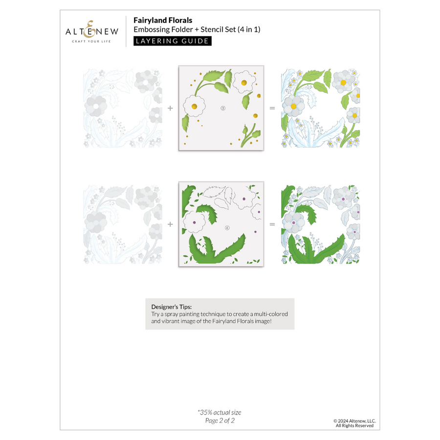 Altenew - Fairyland Florals Simple Coloring Stencil Set (4 in 1)