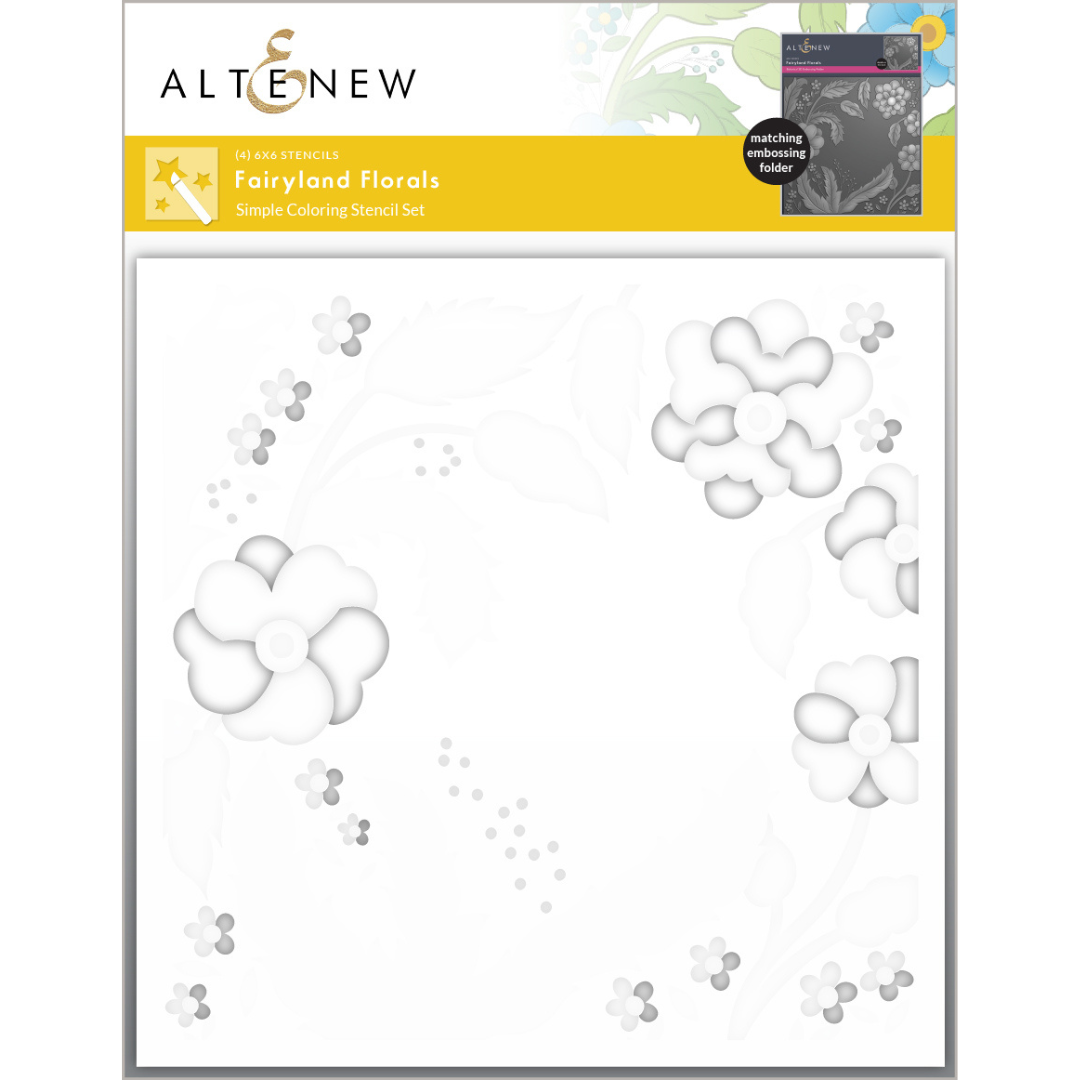 Altenew - Fairyland Florals Simple Coloring Stencil Set (4 in 1)