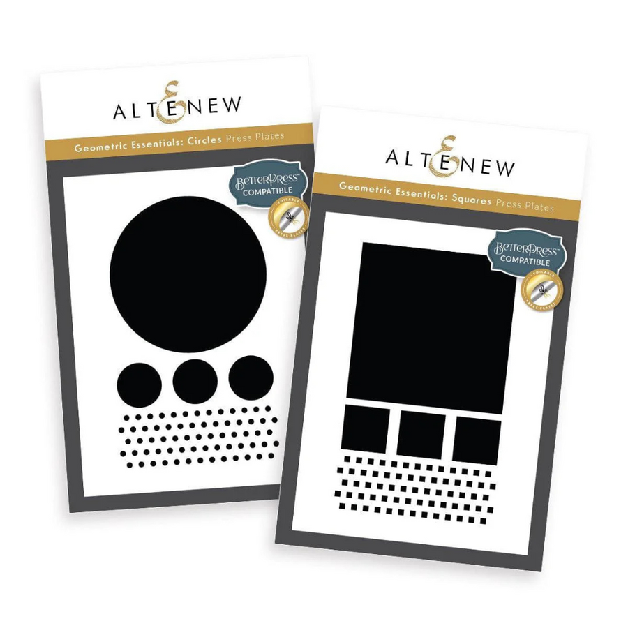 Altenew - Geometric Essentials Press Plates/Foil Plates Bundle(Geometric Essentials: Circles Press Plates/Foil Plates + Geometric Essentials: Squares Press Plates/Foil Plates)