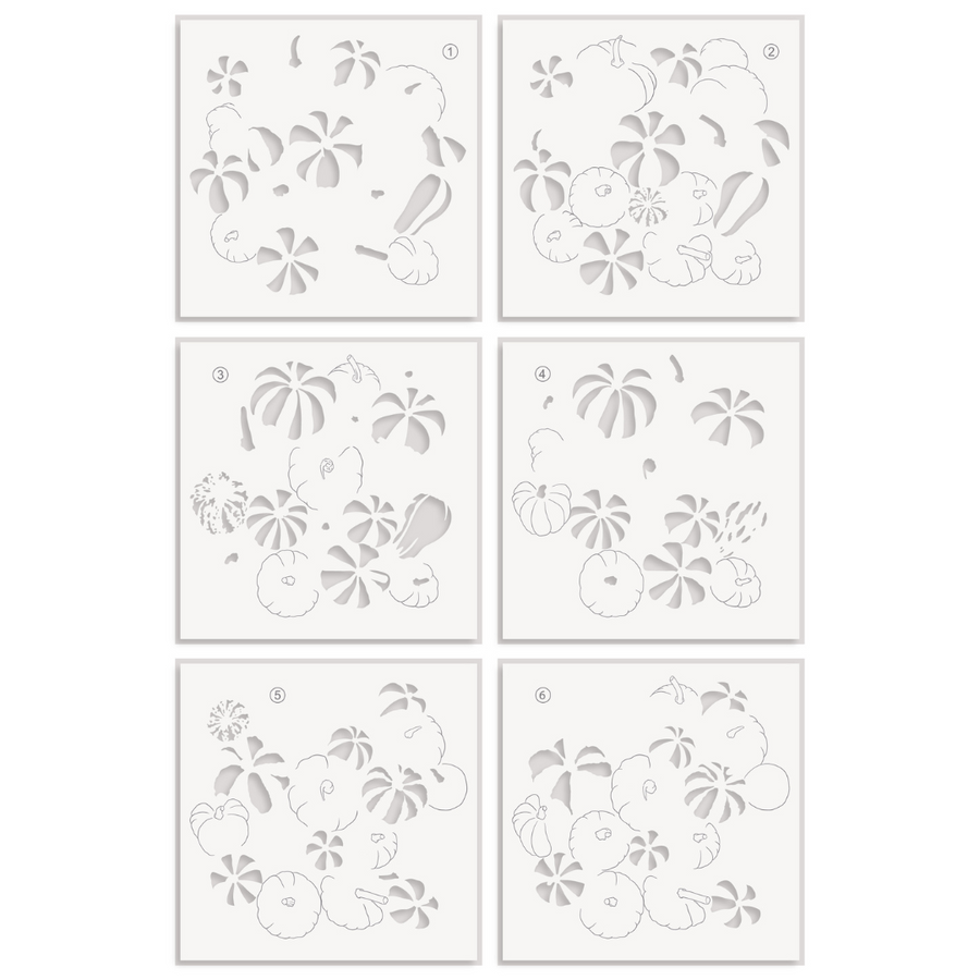 Altenew - Pumpkin Patch Simple Coloring Stencil Set (6 in 1)