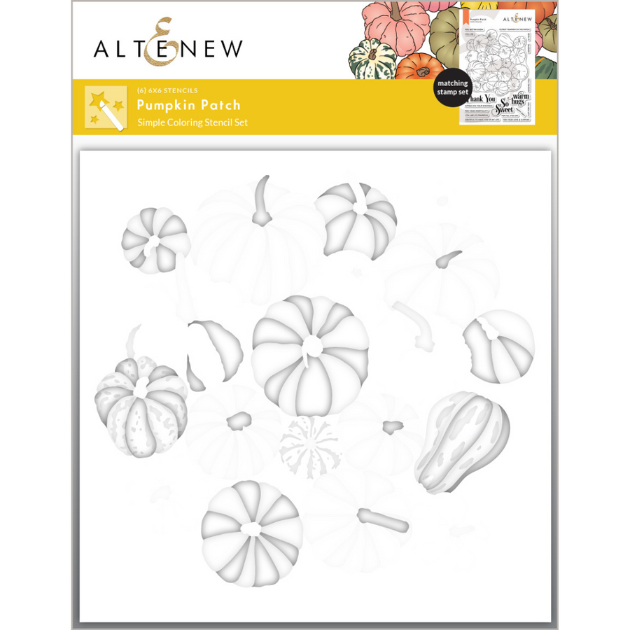 Altenew - Pumpkin Patch Simple Coloring Stencil Set (6 in 1)