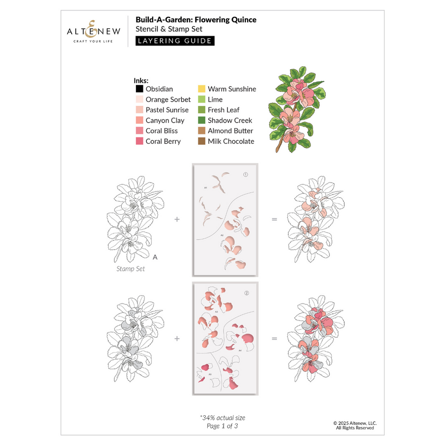 Altenew - Build-A-Garden: Flowering Quince & Add-on Die Bundle