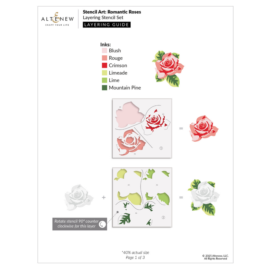 Altenew - Stencil Art: Romantic Roses & Add-on Die Bundle