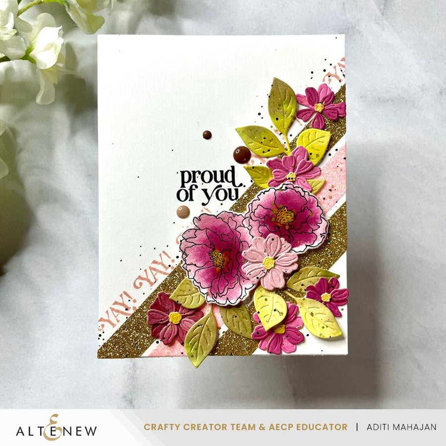 Altenew - Mini Delight: A Floral Congrats Stamp & Die Set