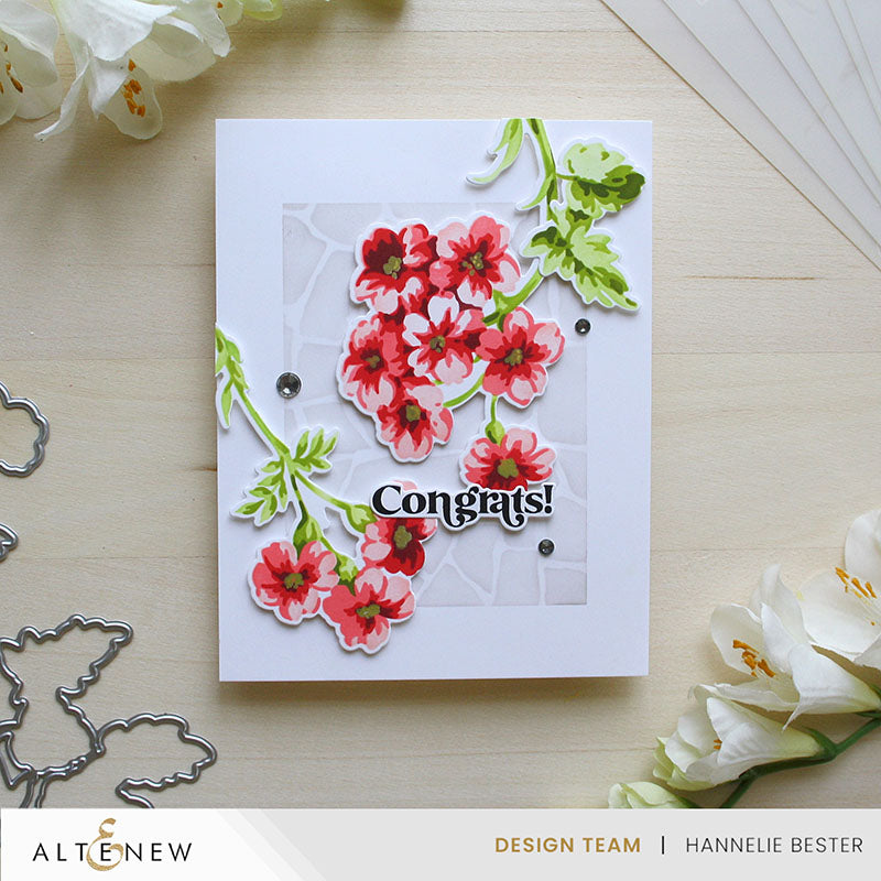 Altenew - Stencil Art: Painted Geraniums & Add-on Die Bundle