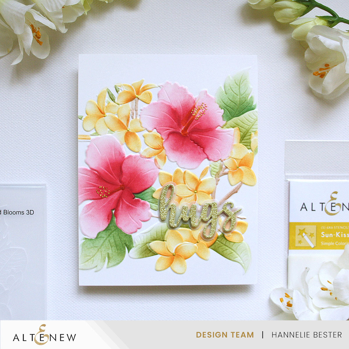 Altenew - Sun-Kissed Blooms 3D Embossing Folder and Stencil Bundle