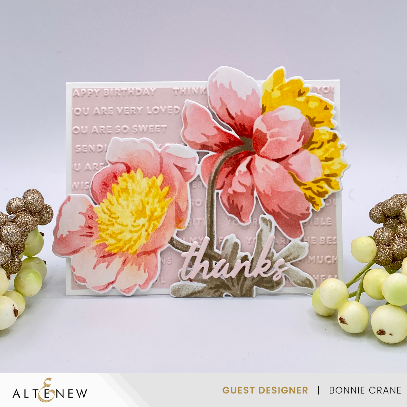 Altenew - Stencil Art: White Cap Peonies & Add-on Die Bundle