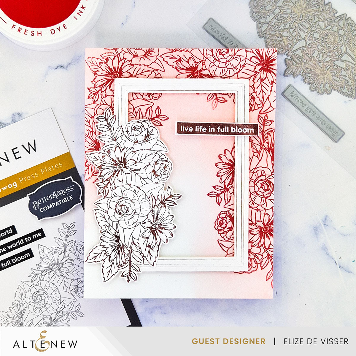 Altenew - Blooming Floral Swag Press Plate Set