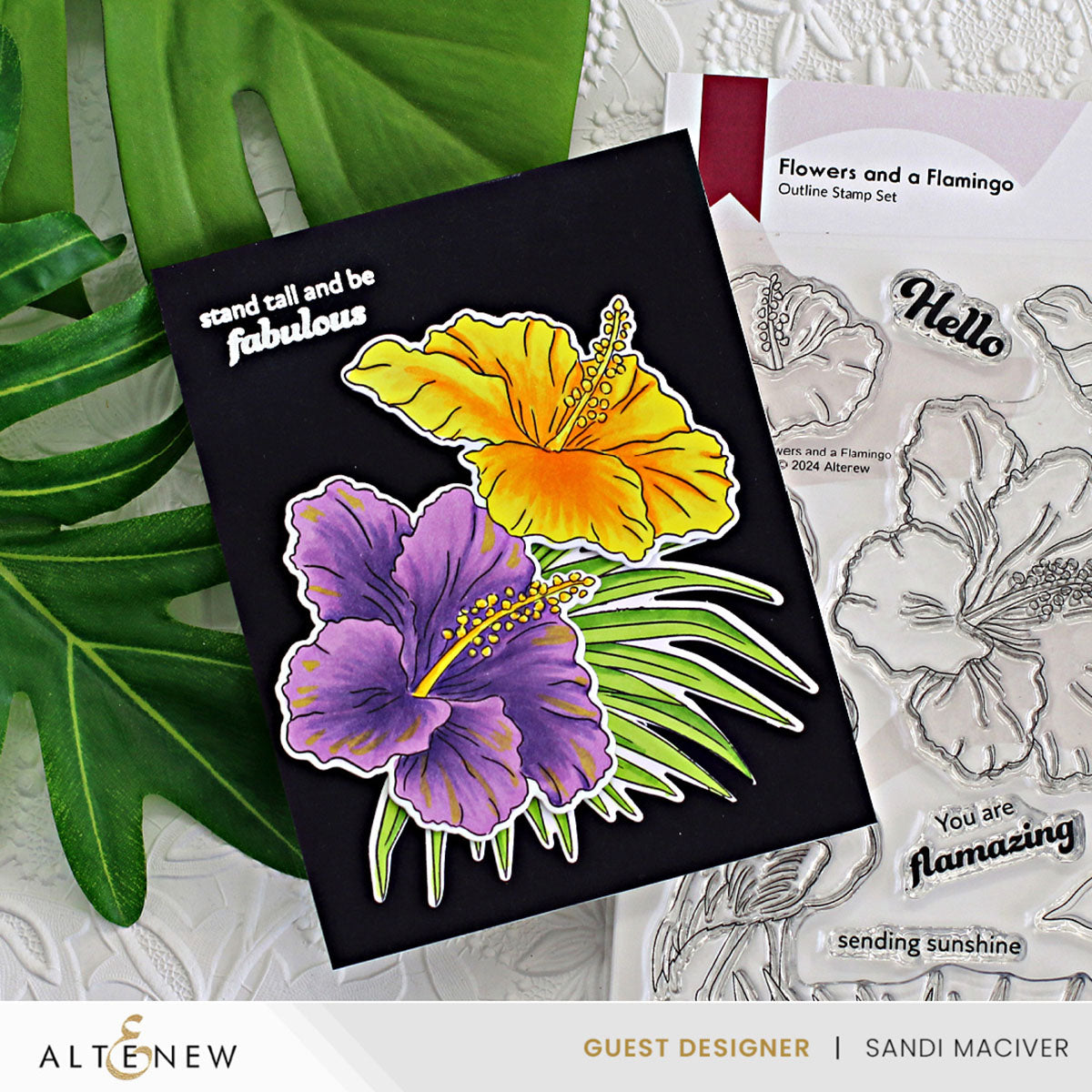Altenew - Flowers and A Flamingo Stamp and Die Bundle