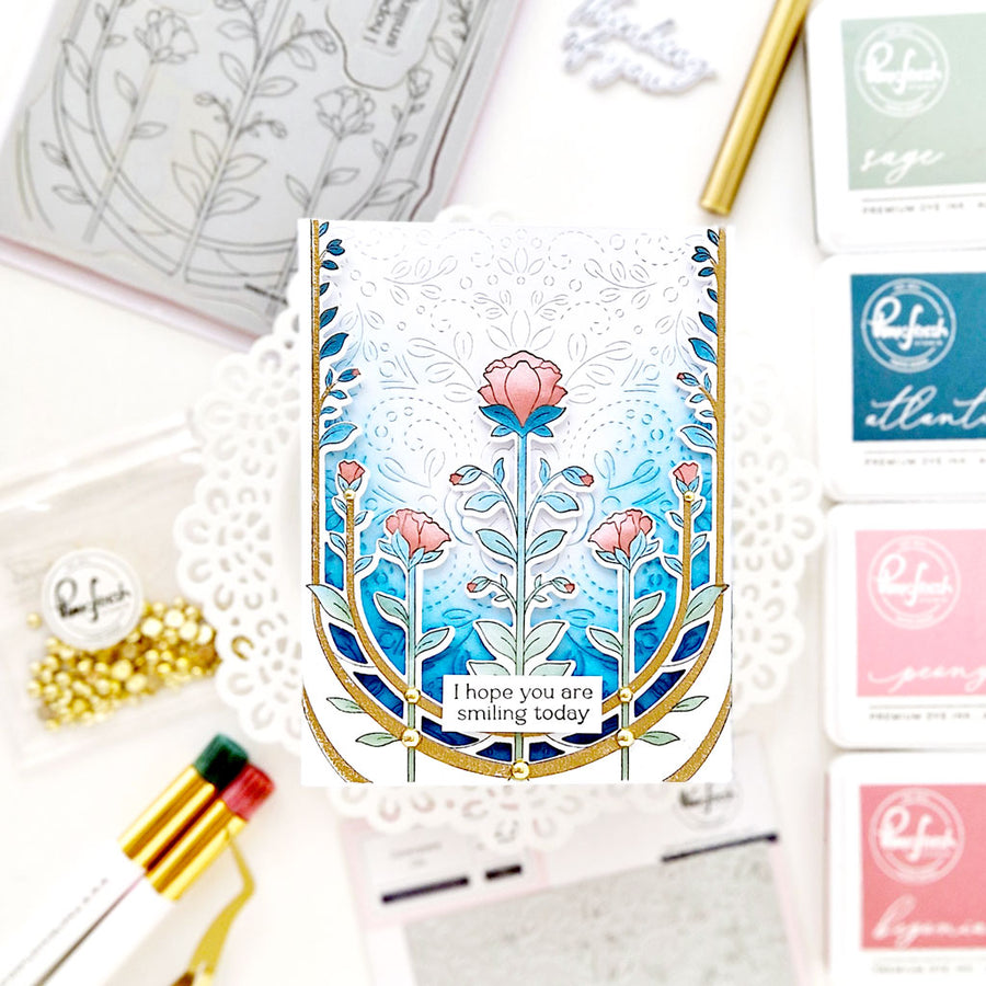 Pinkfresh Studio - Art Deco Floral Arch Stamps