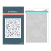 Spellbinders - Cosmos Backdrop BetterPress and Stencil Bundle from the Pressed Posies Collection