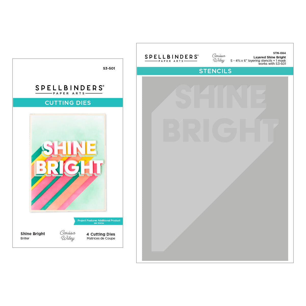 Spellbinders - Layered Shine Bright Die & Stencil Bundle from the Shine Bright Collection by Carissa Wiley