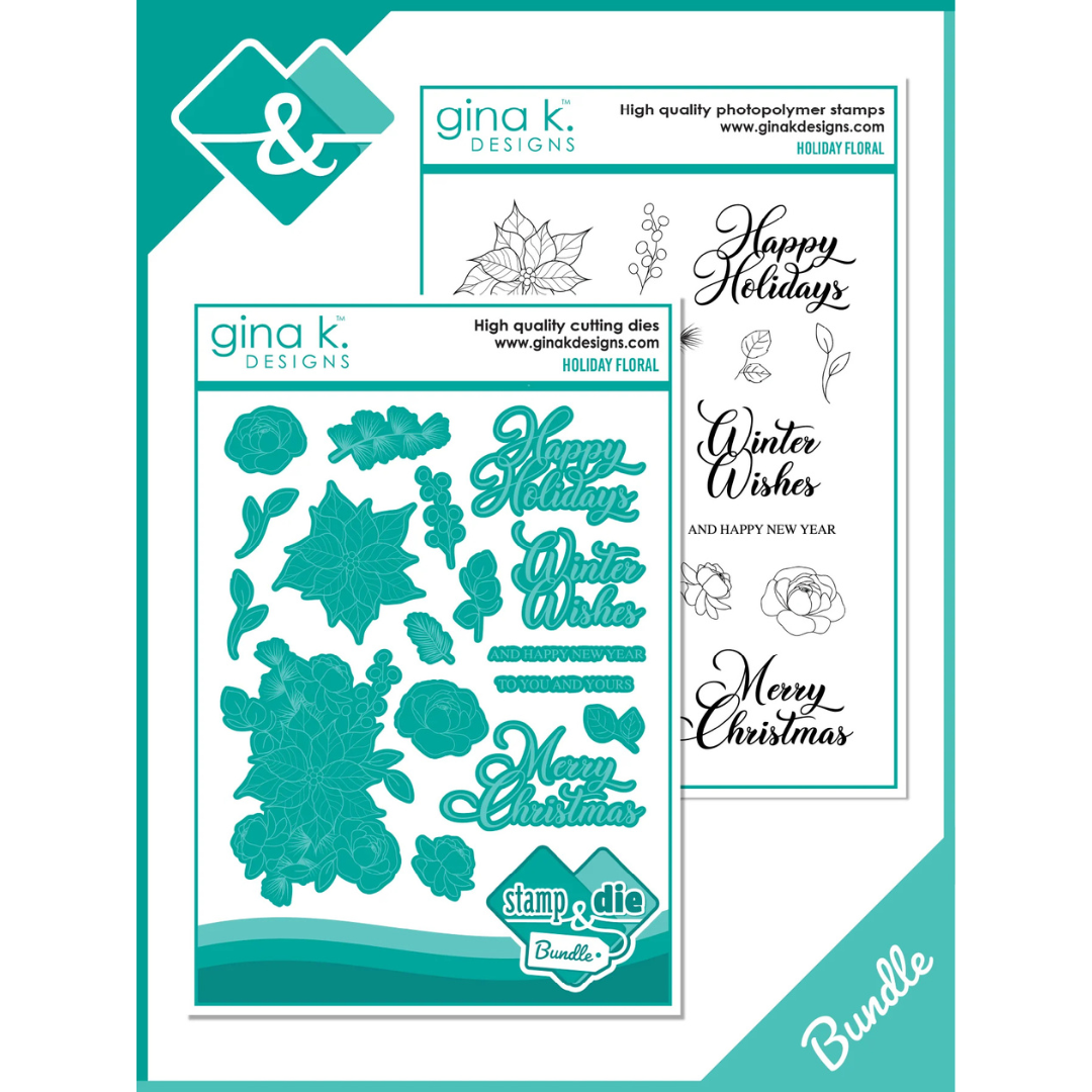 Gina K Designs - Holiday Floral Stamp & Die Bundle