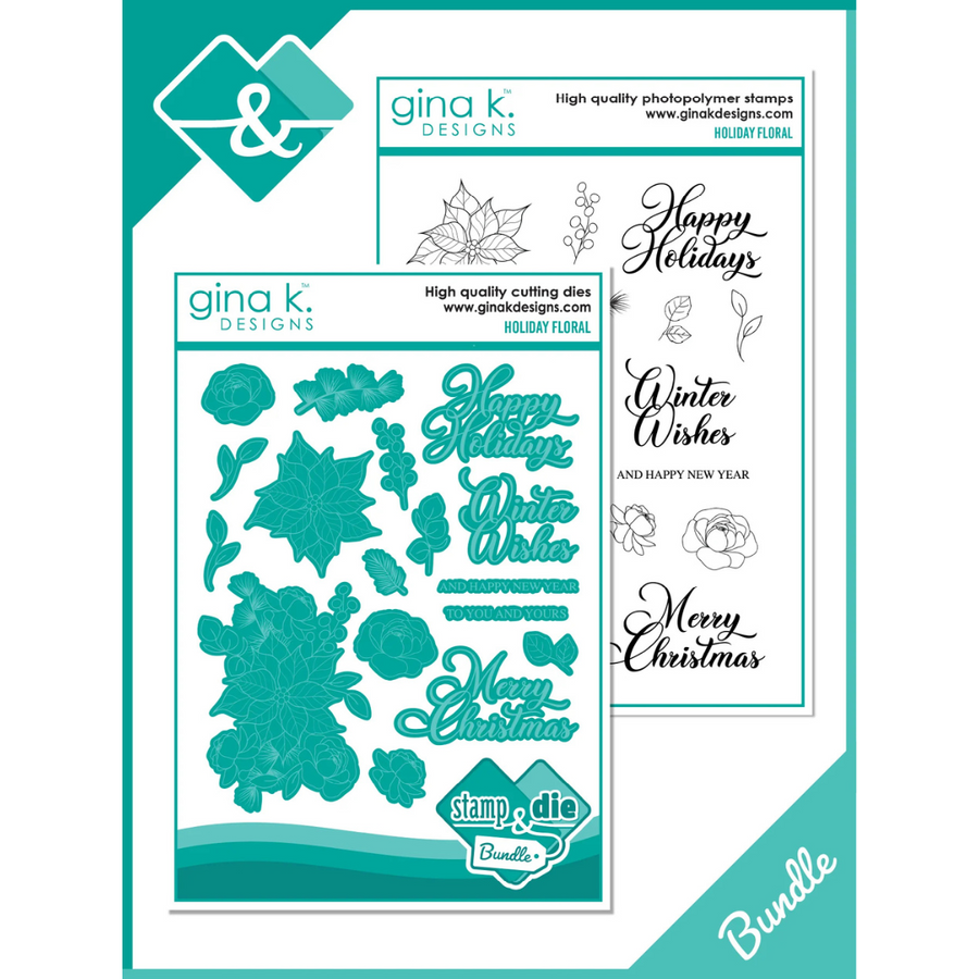 Gina K Designs - Holiday Floral Stamp & Die Bundle