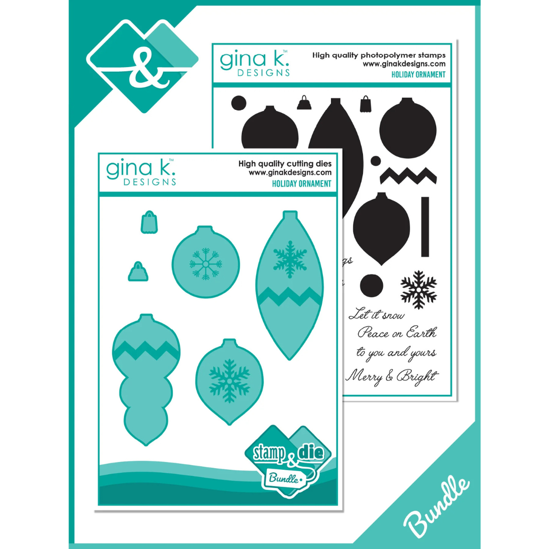 Gina K Designs - Holiday Ornaments Stamp & Die Bundle