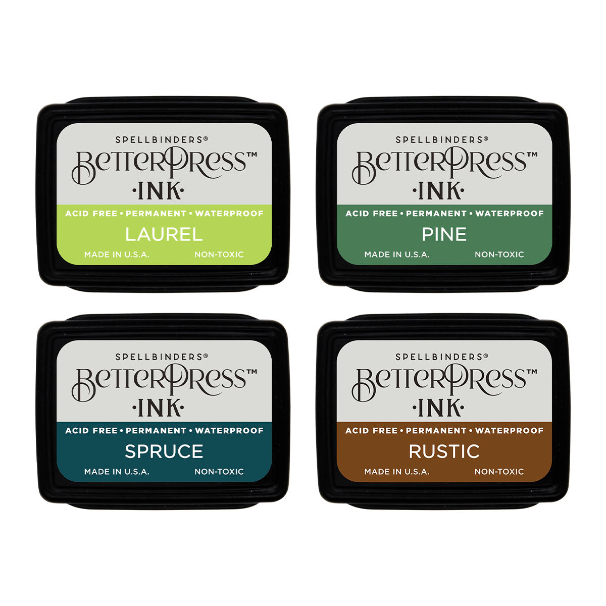 Spellbinders - Woodlands BetterPress Ink Mini Set - 4 Pack