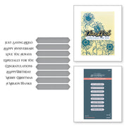 Spellbinders - Fancy Sentiment Strips Press Plate & Die Set from the Serenade of Autumn Collection