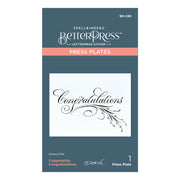 Spellbinders - Copperplate Congratulations Press Plate from the Copperplate Everyday Sentiments Collection by Paul Antonio