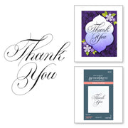 Spellbinders - Copperplate Thank You Press Plate from the Copperplate Everyday Sentiments Collection by Paul Antonio