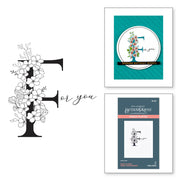 Spellbinders - Floral F and Sentiment Press Plate from the Every Occasion Floral Alphabet Collection