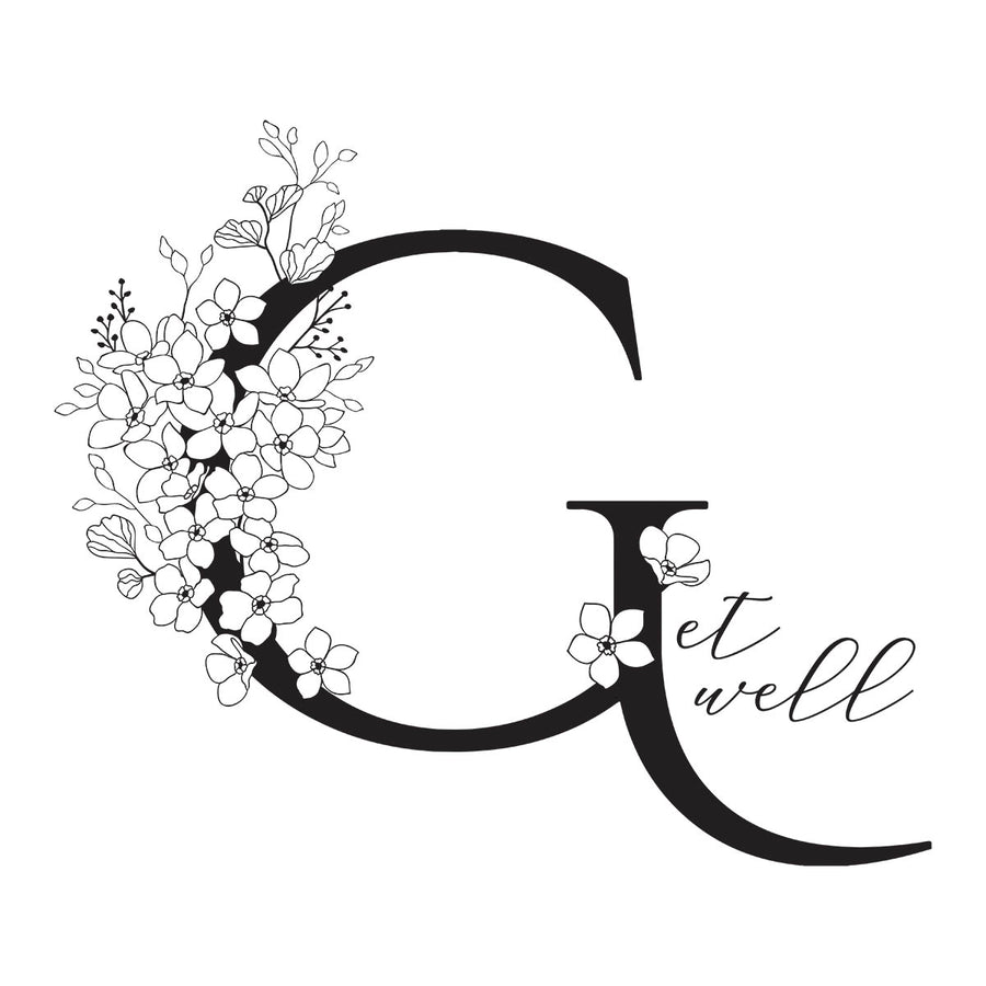 Spellbinders - Floral G and Sentiment Press Plate from the Every Occasion Floral Alphabet Collection