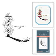 Spellbinders - Floral L and Sentiment Press Plate from the Every Occasion Floral Alphabet Collection
