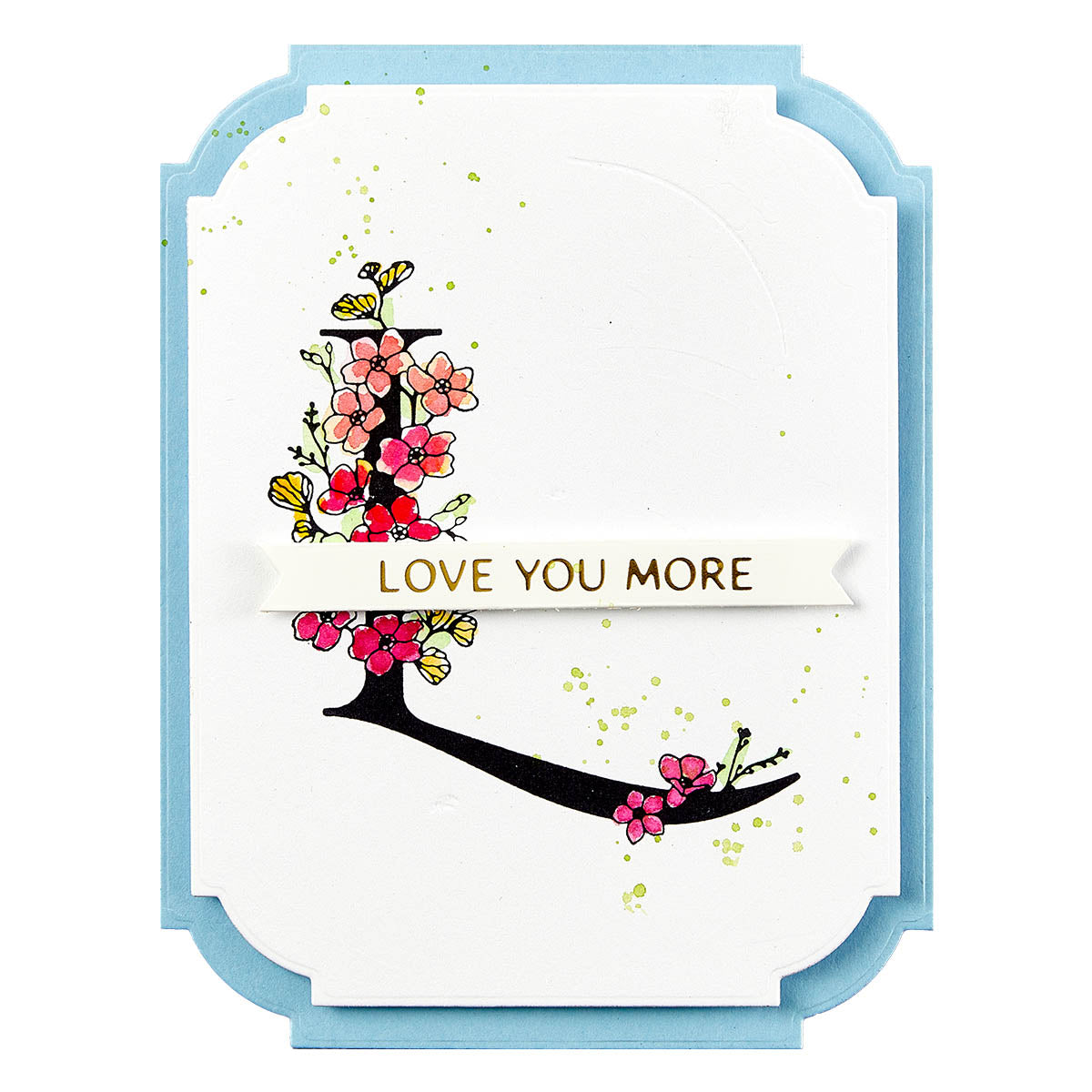 Spellbinders - Floral L and Sentiment Press Plate from the Every Occasion Floral Alphabet Collection