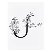 Spellbinders - Floral U and Sentiment Press Plate from the Every Occasion Floral Alphabet Collection