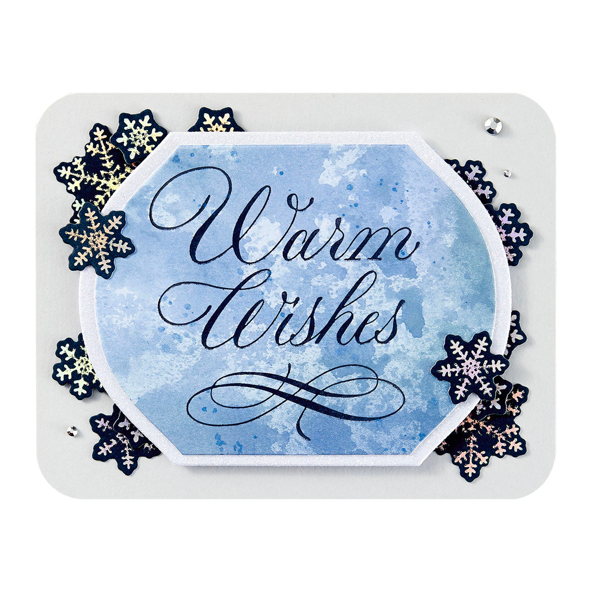 Spellbinders - Copperplate Warm Wishes Press Plate from the Copperplate Holiday Sentiments Collection by Paul Antonio