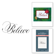 Spellbinders - Copperplate Believe Press Plate from the Copperplate Holiday Sentiments Collection by Paul Antonio