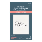 Spellbinders - Copperplate Believe Press Plate from the Copperplate Holiday Sentiments Collection by Paul Antonio