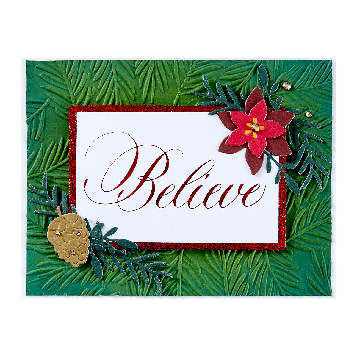 Spellbinders - Copperplate Believe Press Plate from the Copperplate Holiday Sentiments Collection by Paul Antonio