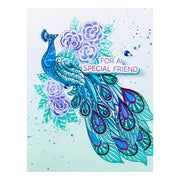 Spellbinders - Elegant Peacock Press Plate & Die Set from the Peacock Paradise Collection by Dawn Bibby