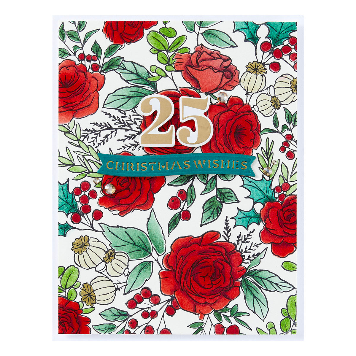 Spellbinders - Winter Rose Background Press Plate from the Handmade Holidays Collection