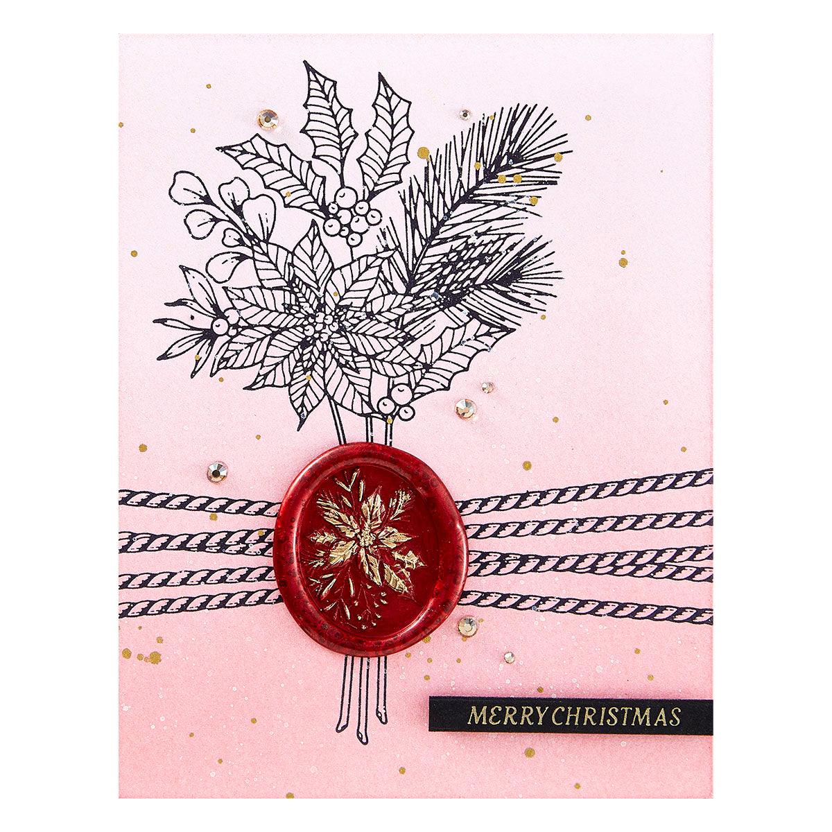 Spellbinders - Sealed Poinsettia Stems Press Plate & Die Set from the Sealed 3D Christmas Collection