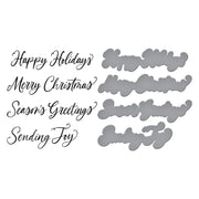 Spellbinders - Sending Joy Sentiments Press Plate & Die Set from the Home for the Holidays Collection