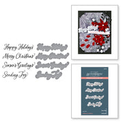 Spellbinders - Sending Joy Sentiments Press Plate & Die Set from the Home for the Holidays Collection