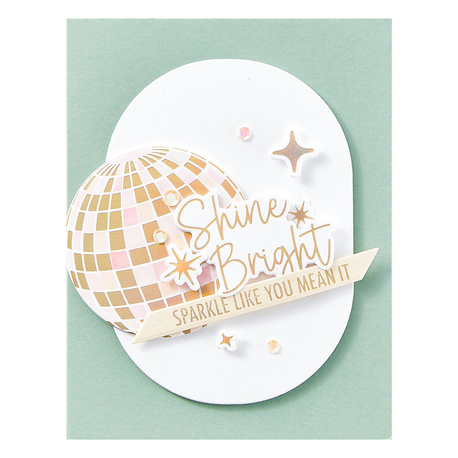 Spellbinders - Shine Bright Sentiment Strips Press Plate & Die Set from the Shine Bright Collection by Carissa Wiley