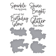 Spellbinders - Sparkle On Sentiments Press Plate & Die Set from the Shine Bright Collection by Carissa Wiley