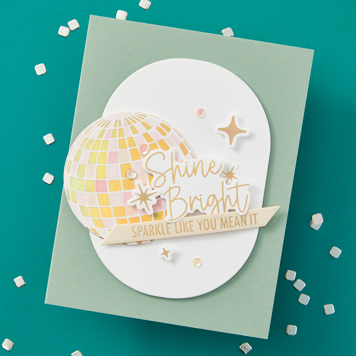 Spellbinders - Disco Impressions Press Plate & Die Set from the Shine Bright Collection by Carissa Wiley