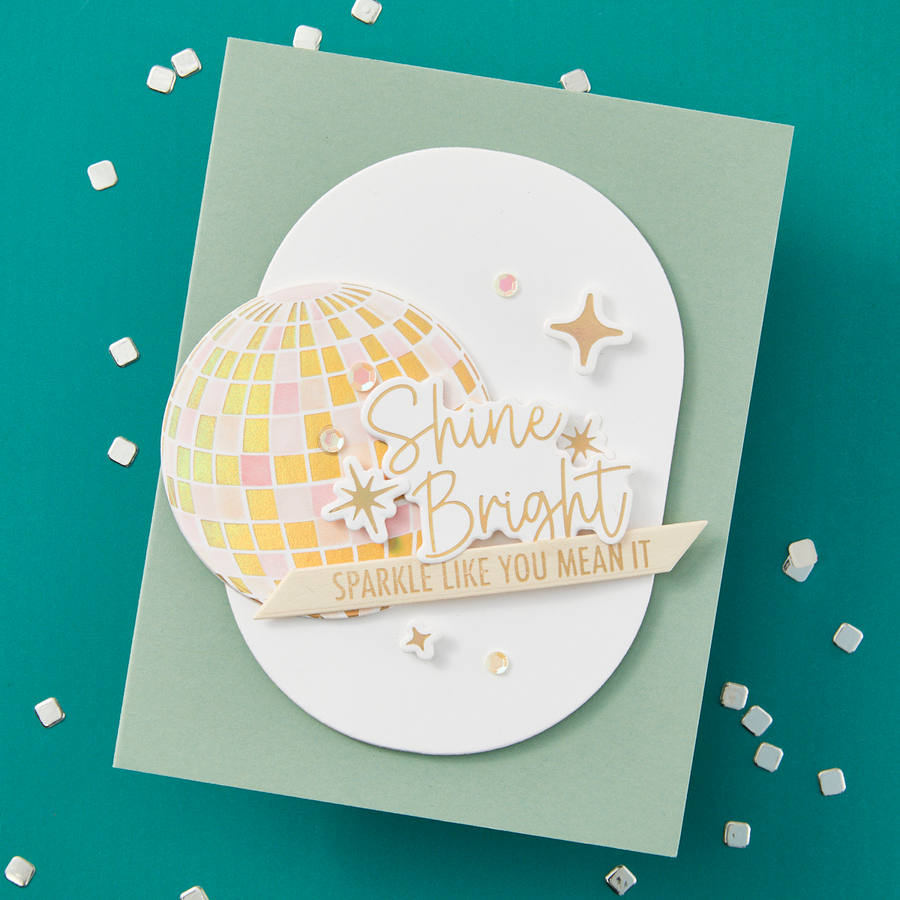 Spellbinders - Disco Impressions Press Plate & Die Set from the Shine Bright Collection by Carissa Wiley