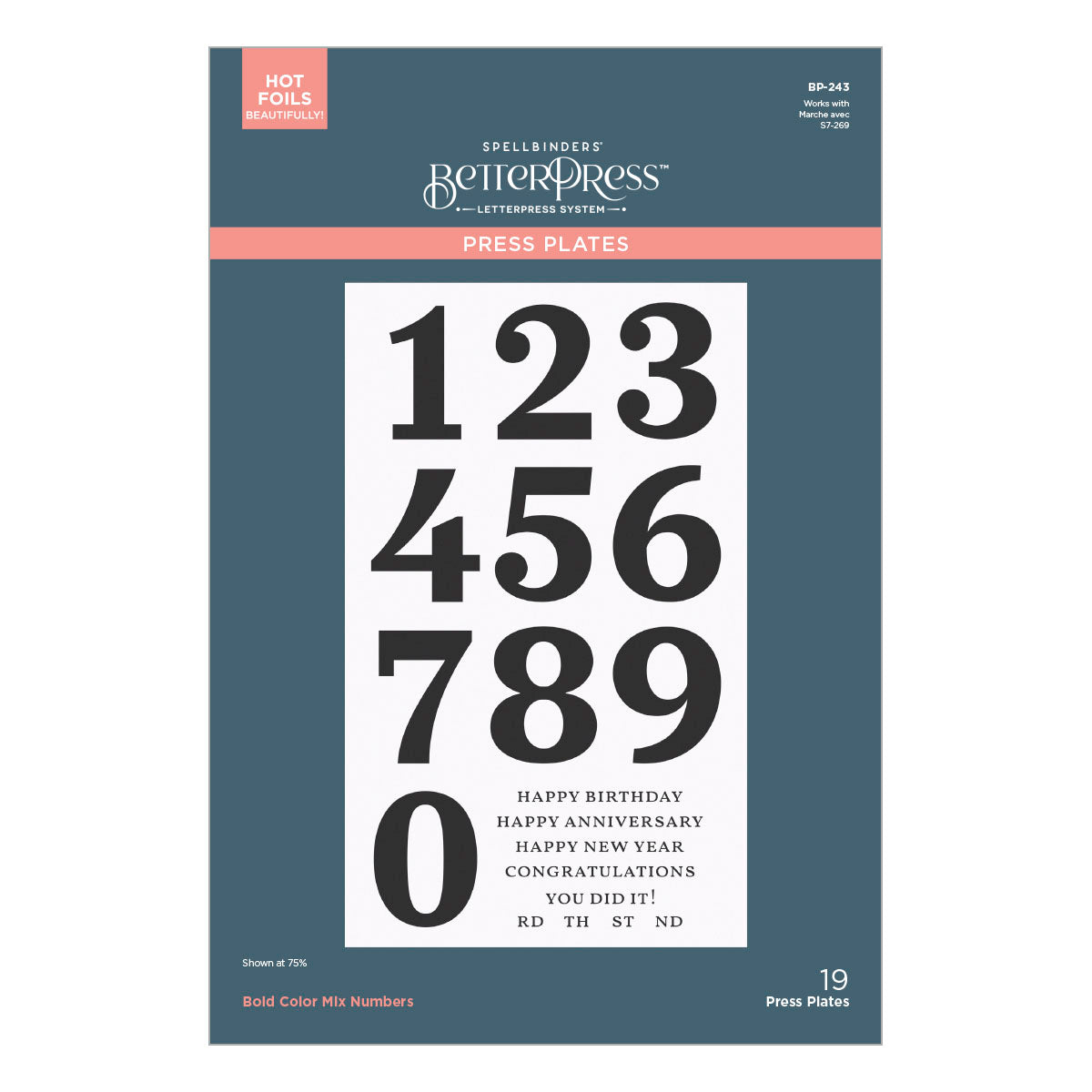 Spellbinders - Bold Color Mix Numbers Press Plates from the Color Mix Celebrations Collection