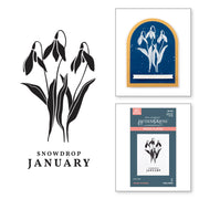 Spellbinders - January Snowdrop Press Plates from the Florals Through the Year Collection