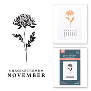 Spellbinders - November Chrysanthemum Press Plates from the Florals Through the Year Collection