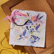 Spellbinders - Holding Your Heart Sentiments BetterPress Plates & Die Set from the Collaged Birds Collection by Dina Wakley