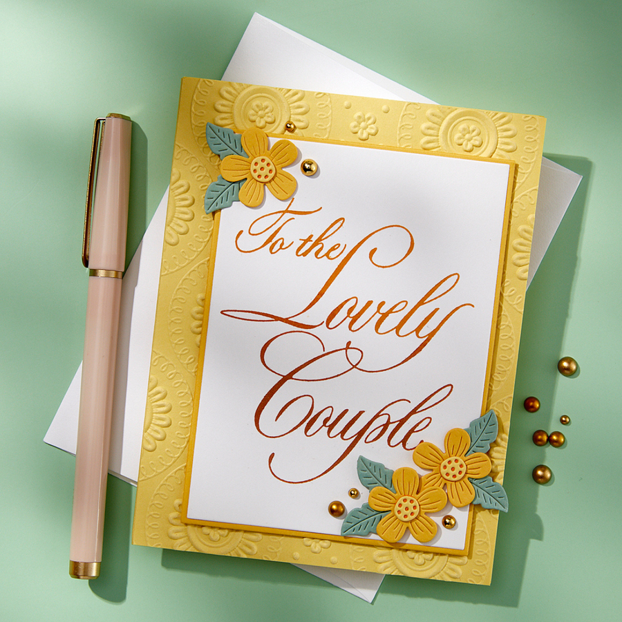 Spellbinders - BetterPress Copperplate On Your Wedding Day Sentiments Bundle